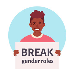 Break gender roles. Gender-neutral movement. Non-binary. LGBTQ Pride concept. Vector illustration