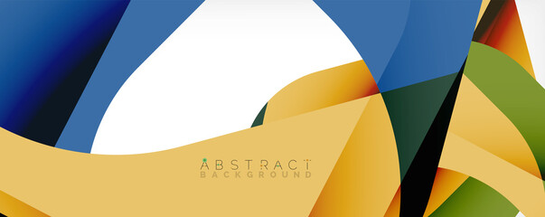 Geometric abstract background - multicolored abstract shapes on white. Vector Illustration For Wallpaper, Banner, Background, Landing Page