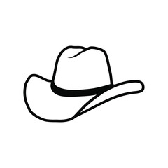 Cowboy icons. Western Style Cowboy Hat Icon vector design illustration. Cowboy hat icon simple sign.  Cowboy outline icon