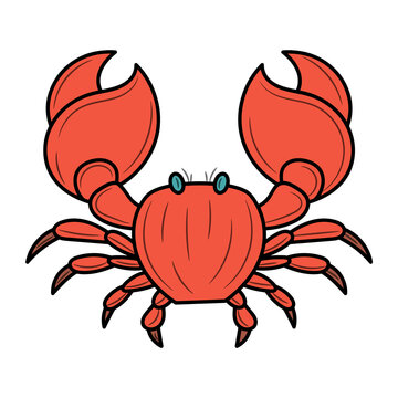 red crab with claws up clip art preview