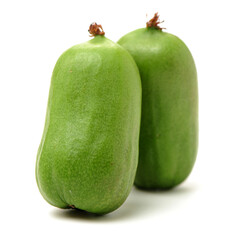 mini kiwi baby fruit (actinidia arguta) on white background 