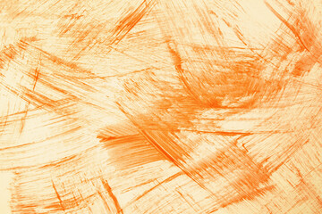 Abstract art background bright orange and colors. Watercolor painting on canvas with yellow strokes...