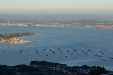 General view of the Ria de Arosa in Galicia, spain