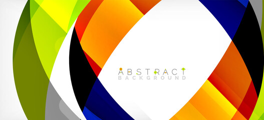 Obraz premium Geometric abstract background. Circle created with overlapping color shapes. Vector Illustration For Wallpaper, Banner, Background, Landing Page