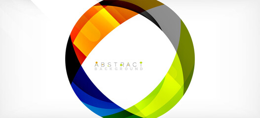 Obraz premium Color circle shapes, minimal geometric background. Trendy dynamic composition. Vector Illustration For Wallpaper, Banner, Background, Landing Page