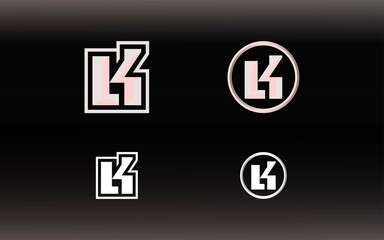 Initials LK logo with a bright color is suitable for E sports teams and others