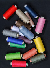 spools of thread top view