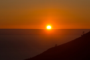 Sunset over the Atlantic Ocean, Galicia, Spain