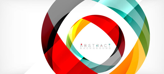 Fototapeta premium Color circle shapes, minimal geometric background. Trendy dynamic composition. Vector Illustration For Wallpaper, Banner, Background, Landing Page