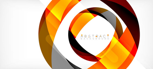 Fototapeta premium Geometric abstract background. Circle created with overlapping color shapes. Vector Illustration For Wallpaper, Banner, Background, Landing Page
