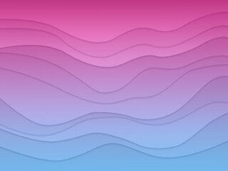 Pink-blue gradient. Wave layer shape zigzag pattern concept abstract background flat design style illustration.