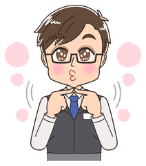 電機屋・家電量販店の店員の男性