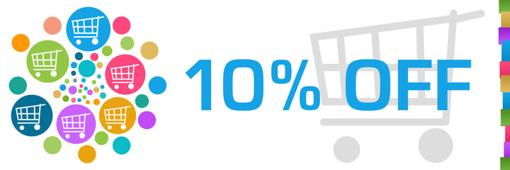 Discount Ten Percent Off Colorful Dots Circular Shopping Carts Left 