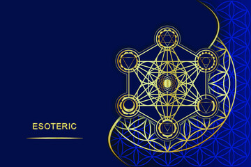 Fototapeta premium Sacred geometry. The Seven Main Chakras, which Match Perfectly onto the Junctions of the Flower of Life Symbol and Merkaba. Ready Pack for Print.