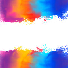 Vibrant watercolor copy space in violet orange sky and blue color