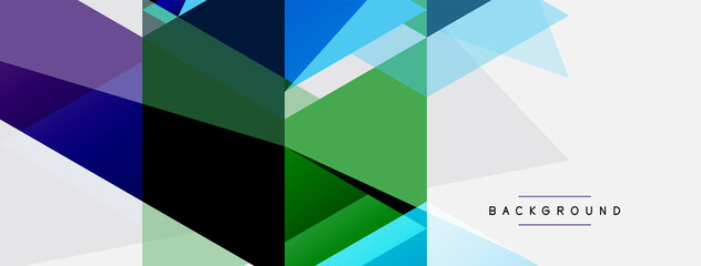Color triangles composition, geometric abstract background. Techno or business concept, pattern for wallpaper, banner, background, landing page
