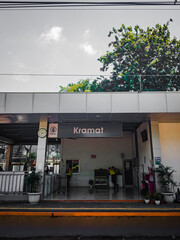 Central Jakarta, Indonesia - April 2th, 2021 : The entrance to Kramat Station, one of the train stations in Jakarta, Indonesia.