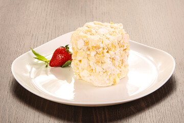 Sweet tasty cake with meringue