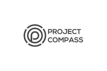 P latter compass  logo template