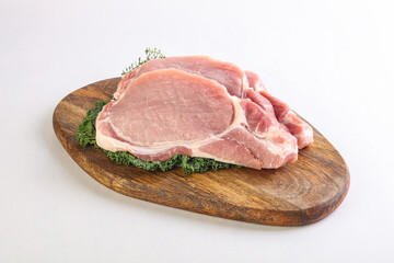 Raw pork loin for coocking