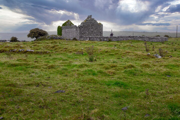 Fototapeta na wymiar Ruin of an abandoned house. South West Ireland. 
