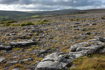 Fototapeta na wymiar The Burren. Karst landscape Ireland. Rocks. County Clare in the southwest of Ireland