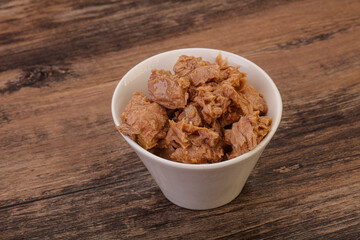 Canned tuna fillet for salad