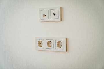 electrical outlets on the wall of the house. repair and replacement of wiring 