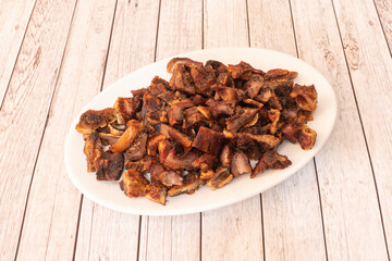 Fried ear dish served in Spanish tapas restaurant