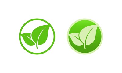Leaf green nature icons eco logo, isolated. design vector illustration