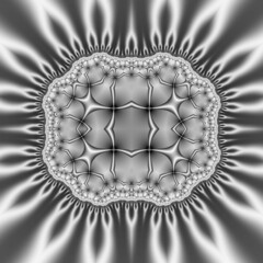 Fractal circular pattern done in white and gra  © Alexander