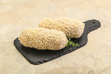 Raw chicken cutlet for roast