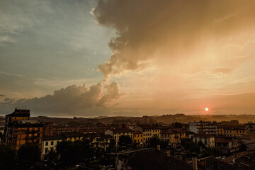 clouds over the city