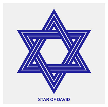 Star of David ancient Jewish symbol made in modern linear style vector icon isolated on white, hexagonal star logo or emblem.