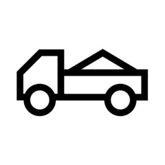 Outline icon. Sand truck emblem. Vector illustration