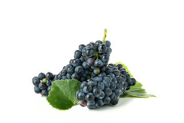 Grape and leaves isolated on white background