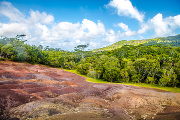 The Seven coloured earths near Chamarel, Mauritius, Africa