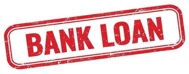 BANK LOAN text on red grungy stamp.
