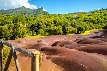 The Seven coloured earths near Chamarel, Mauritius, Africa