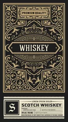 Poster Vintage labels Whiskylabel met oude lijsten