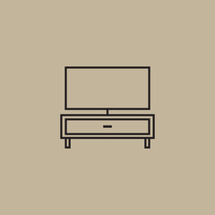 TV FURNITURE LOGO DESIGN ILLUSTRATION SYMBOL LINE