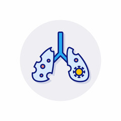 Coronavirus Effect on the Lungs icon in vector. Logotype
