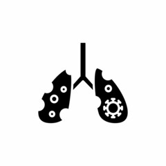 Coronavirus Effect on the Lungs icon in vector. Logotype