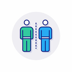 Barrier of Physical Distance icon in vector. Logotype