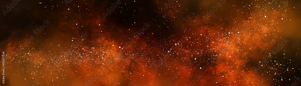 Wall mural space background with realistic nebula and lots of shining stars. infinite universe and starry night