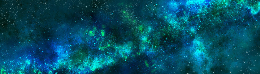 Obraz na płótnie Canvas Space background with realistic nebula and lots of shining stars. Infinite universe and starry night. Colorful cosmos with stardust and the Milky Way. Magical color galaxy.