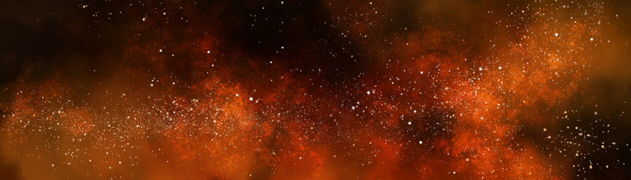 Fototapeta Space background with realistic nebula and lots of shining stars. Infinite universe and starry night. Colorful cosmos with stardust and the Milky Way. Magical color galaxy.