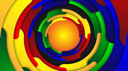 Colorful circle 3d abstract background vector design