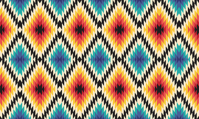 Ikat geometric folklore ornament. Tribal ethnic vector texture.for background,fabric,wrapping,clothing,wallpaper,Batik,carpet,embroidery style .Vector EPS 10.