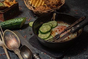 Still life food- delicious fried eggs